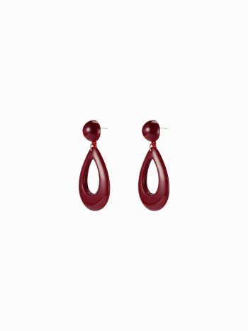 adjavella - Boucle d'oreille rouge bordeaux