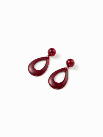 adjavella - Boucle d'oreille rouge bordeaux
