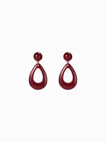 adjavella - Boucle d'oreille rouge bordeaux