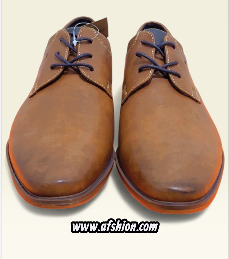 Derbies cognac homme motif unit lacets cuir